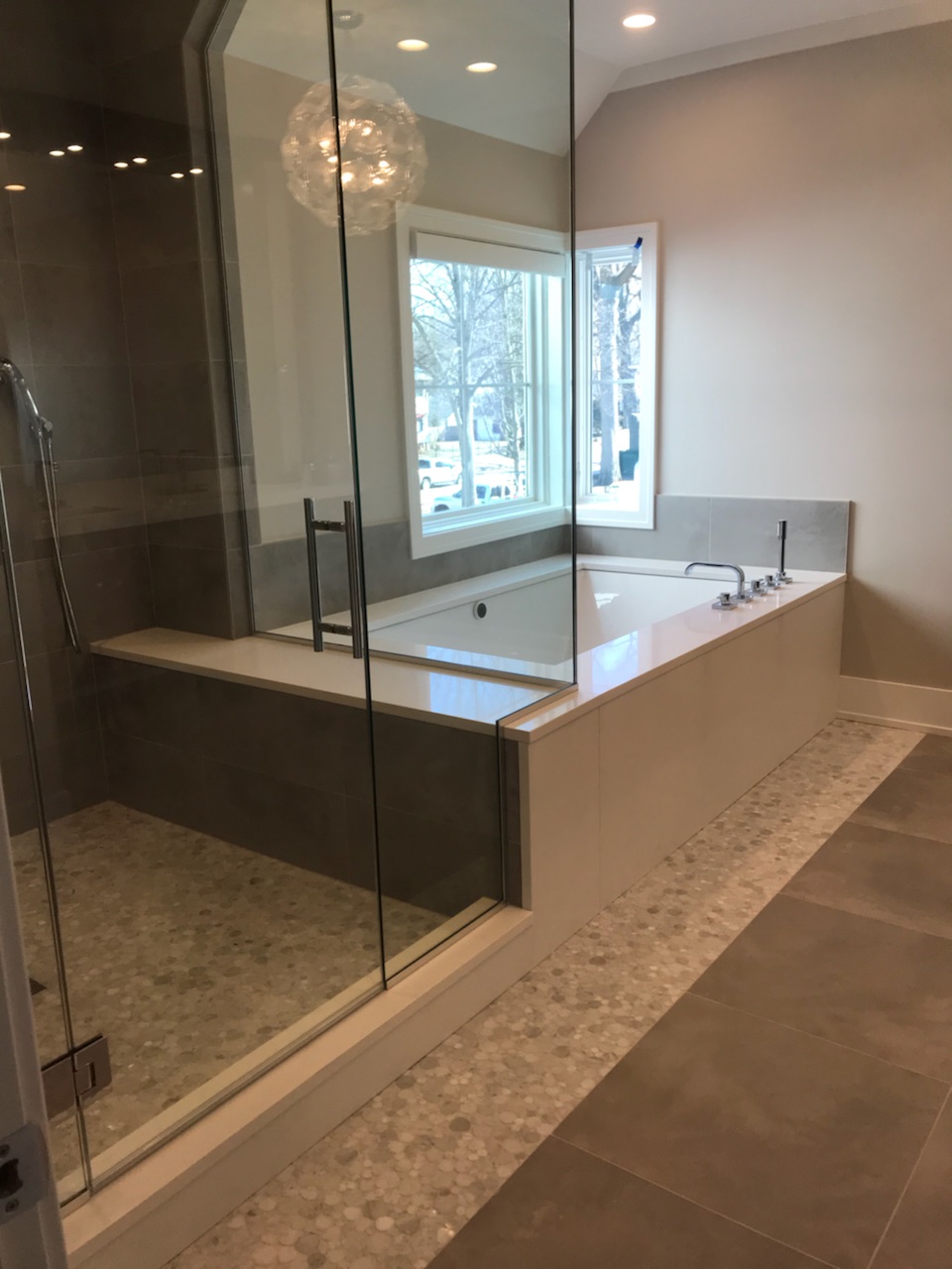Custom made bathroom countertops to cover bath