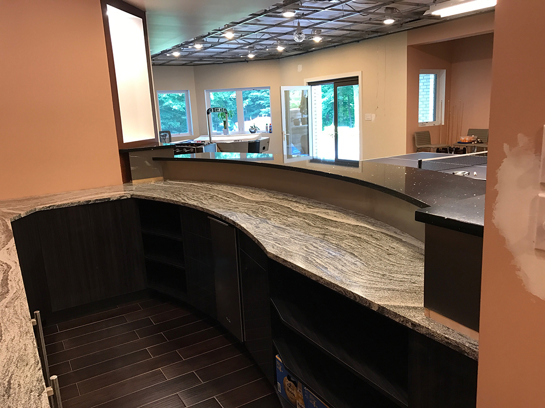 Custom made cabinet with granite countertops