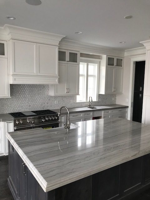 bright kitchen with granite countertops