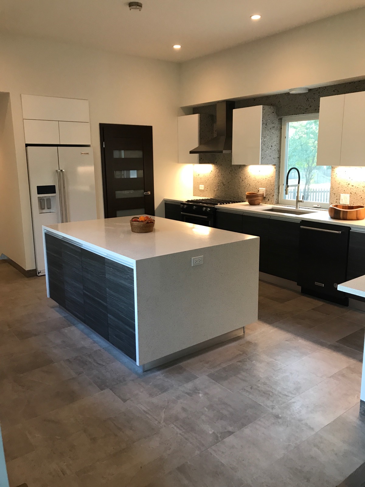 Bright kitchen with granite countertops