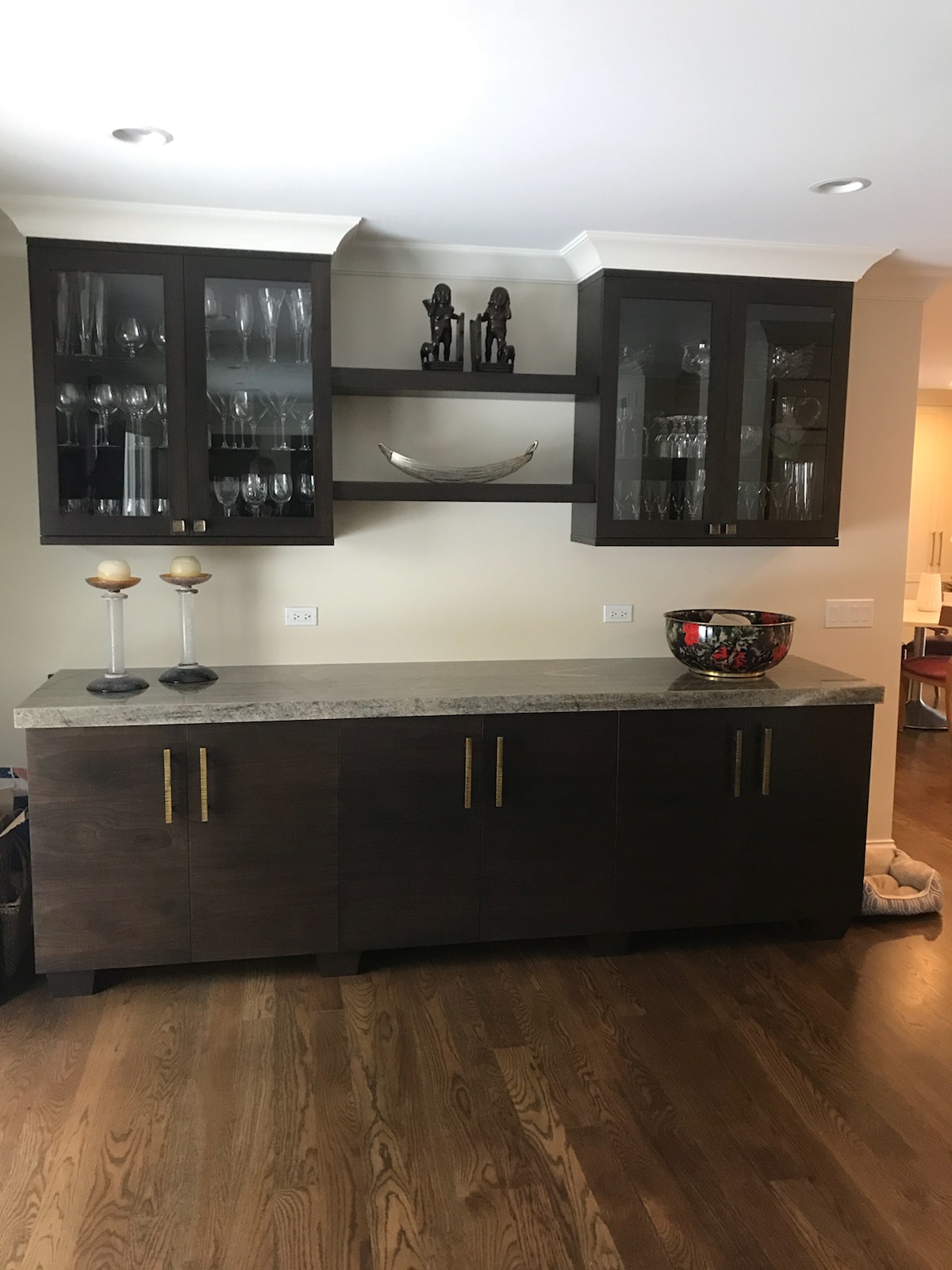 dark furniture conected with countertop replacement