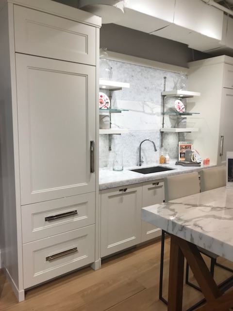 White kitchen with granite countertops custom made